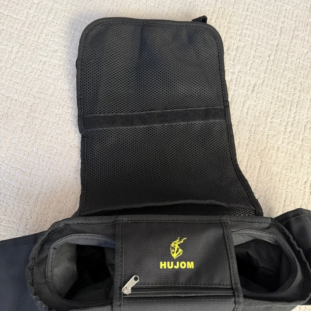 Hujom Multi-Compartment Black Stoller Organizer - Drink Holder -Zip‎ off Pouch